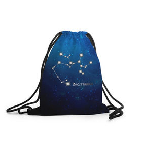 Рюкзак-мешок 3D с принтом Стрелец в Тюмени, 100% полиэстер | плотность ткани — 200 г/м2, размер — 35 х 45 см; лямки — толстые шнурки, застежка на шнуровке, без карманов и подкладки | звезда | звезды | знак зодиака | космос | созвездие | стрелец
