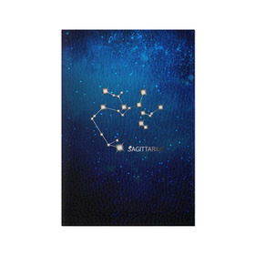 Обложка для паспорта матовая кожа с принтом Стрелец в Тюмени, натуральная матовая кожа | размер 19,3 х 13,7 см; прозрачные пластиковые крепления | Тематика изображения на принте: звезда | звезды | знак зодиака | космос | созвездие | стрелец