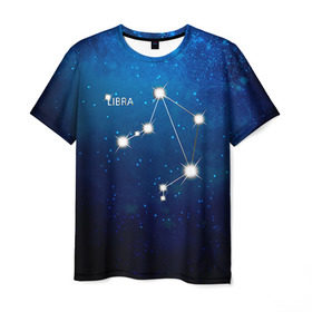 Мужская футболка 3D с принтом Весы в Тюмени, 100% полиэфир | прямой крой, круглый вырез горловины, длина до линии бедер | весы | звезда | звезды | знак зодиака | космос | созвездие