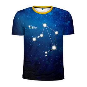 Мужская футболка 3D спортивная с принтом Весы в Тюмени, 100% полиэстер с улучшенными характеристиками | приталенный силуэт, круглая горловина, широкие плечи, сужается к линии бедра | весы | звезда | звезды | знак зодиака | космос | созвездие