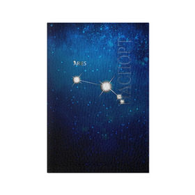 Обложка для паспорта матовая кожа с принтом Овен в Тюмени, натуральная матовая кожа | размер 19,3 х 13,7 см; прозрачные пластиковые крепления | звезда | звезды | знак зодиака | космос | овен | созвездие