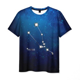 Мужская футболка 3D с принтом Телец в Тюмени, 100% полиэфир | прямой крой, круглый вырез горловины, длина до линии бедер | звезда | звезды | знак зодиака | космос | созвездие | телец