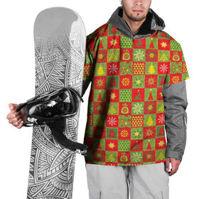 Накидка на куртку 3D с принтом Новогодний орнамент в Тюмени, 100% полиэстер |  | Тематика изображения на принте: елка | звезда | новогодний орнамент | пода | снгежинка