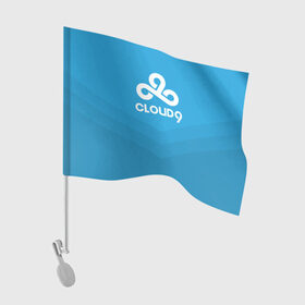 Флаг для автомобиля с принтом Cloud 9 в Тюмени, 100% полиэстер | Размер: 30*21 см | 9 | c9 | cloud | csgo | team | клауда | ксго | найн