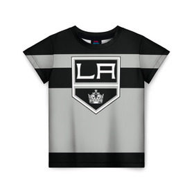 Детская футболка 3D с принтом Los Angeles Kings в Тюмени, 100% гипоаллергенный полиэфир | прямой крой, круглый вырез горловины, длина до линии бедер, чуть спущенное плечо, ткань немного тянется | Тематика изображения на принте: hockey | los angeles kings | nhl | нхл | спорт | хоккей