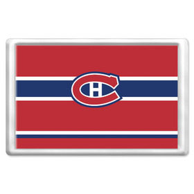 Магнит 45*70 с принтом Montreal Canadiens в Тюмени, Пластик | Размер: 78*52 мм; Размер печати: 70*45 | hockey | montreal canadien | nhl | нхл | спорт | хоккей