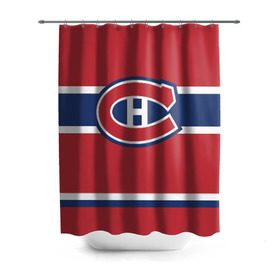 Штора 3D для ванной с принтом Montreal Canadiens в Тюмени, 100% полиэстер | плотность материала — 100 г/м2. Стандартный размер — 146 см х 180 см. По верхнему краю — пластиковые люверсы для креплений. В комплекте 10 пластиковых колец | hockey | montreal canadien | nhl | нхл | спорт | хоккей
