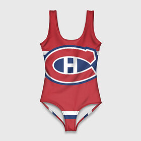 Купальник-боди 3D с принтом Montreal Canadiens в Тюмени, 82% полиэстер, 18% эластан | Круглая горловина, круглый вырез на спине | hockey | montreal canadien | nhl | нхл | спорт | хоккей