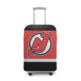 Чехол для чемодана 3D с принтом New Jersey Devils в Тюмени, 86% полиэфир, 14% спандекс | двустороннее нанесение принта, прорези для ручек и колес | hockey | new jersey devils | nhl | нхл | спорт | хоккей