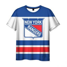 Мужская футболка 3D с принтом New York Rangers в Тюмени, 100% полиэфир | прямой крой, круглый вырез горловины, длина до линии бедер | hockey | new york rangers | nhl | нхл | спорт | хоккей