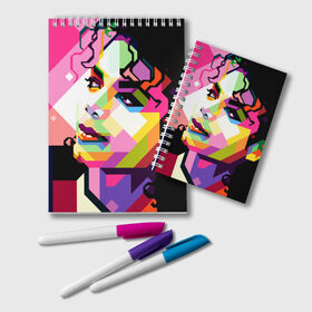 Блокнот с принтом Майкл Джексон в Тюмени, 100% бумага | 48 листов, плотность листов — 60 г/м2, плотность картонной обложки — 250 г/м2. Листы скреплены удобной пружинной спиралью. Цвет линий — светло-серый
 | michael jackson | майкл джексон | поп арт | портрет