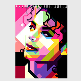 Скетчбук с принтом Майкл Джексон в Тюмени, 100% бумага
 | 48 листов, плотность листов — 100 г/м2, плотность картонной обложки — 250 г/м2. Листы скреплены сверху удобной пружинной спиралью | Тематика изображения на принте: michael jackson | майкл джексон | поп арт | портрет