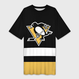 Платье-футболка 3D с принтом Pittsburgh Penguins в Тюмени,  |  | hockey | nhl | pittsburgh penguins | нхл | хоккей