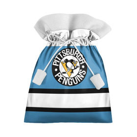 Подарочный 3D мешок с принтом Pittsburgh Penguins blue в Тюмени, 100% полиэстер | Размер: 29*39 см | Тематика изображения на принте: hockey | nhl | pittsburgh penguins | нхл | хоккей