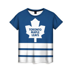 Женская футболка 3D с принтом Toronto Maple Leafs в Тюмени, 100% полиэфир ( синтетическое хлопкоподобное полотно) | прямой крой, круглый вырез горловины, длина до линии бедер | hockey | nhl | toronto maple leafs | нхл | хоккей