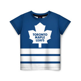 Детская футболка 3D с принтом Toronto Maple Leafs в Тюмени, 100% гипоаллергенный полиэфир | прямой крой, круглый вырез горловины, длина до линии бедер, чуть спущенное плечо, ткань немного тянется | hockey | nhl | toronto maple leafs | нхл | хоккей