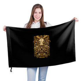 Флаг 3D с принтом Овен в Тюмени, 100% полиэстер | плотность ткани — 95 г/м2, размер — 67 х 109 см. Принт наносится с одной стороны | aries | арт | гороскоп | знаки зодиака | овен | череп
