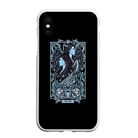 Чехол для iPhone XS Max матовый с принтом Близнецы в Тюмени, Силикон | Область печати: задняя сторона чехла, без боковых панелей | gemini | арт | близнецы | гороскоп | знаки зодиака | череп