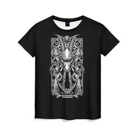 Женская футболка 3D с принтом Козерог в Тюмени, 100% полиэфир ( синтетическое хлопкоподобное полотно) | прямой крой, круглый вырез горловины, длина до линии бедер | capricorn | арт | гороскоп | знаки зодиака | козерог | череп