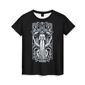Женская футболка 3D с принтом Водолей в Тюмени, 100% полиэфир ( синтетическое хлопкоподобное полотно) | прямой крой, круглый вырез горловины, длина до линии бедер | aquarius | арт | водолей | гороскоп | знаки зодиака | череп