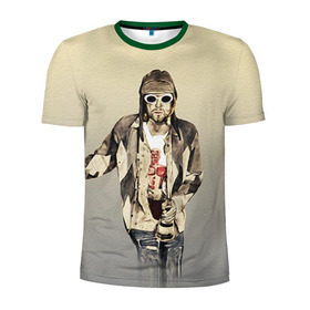 Мужская футболка 3D спортивная с принтом Nirvana в Тюмени, 100% полиэстер с улучшенными характеристиками | приталенный силуэт, круглая горловина, широкие плечи, сужается к линии бедра | cobain | curt | nirvana | rock | группа | кобейн | курт | нирвана | рок