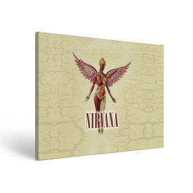 Холст прямоугольный с принтом Nirvana в Тюмени, 100% ПВХ |  | cobain | curt | nirvana | rock | группа | кобейн | курт | нирвана | рок