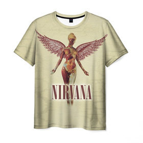 Мужская футболка 3D с принтом Nirvana в Тюмени, 100% полиэфир | прямой крой, круглый вырез горловины, длина до линии бедер | Тематика изображения на принте: cobain | curt | nirvana | rock | группа | кобейн | курт | нирвана | рок