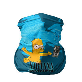 Бандана-труба 3D с принтом Nirvana & Simpson в Тюмени, 100% полиэстер, ткань с особыми свойствами — Activecool | плотность 150‒180 г/м2; хорошо тянется, но сохраняет форму | cobain | curt | nirvana | rock | группа | кобейн | курт | нирвана | рок