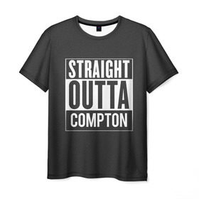 Мужская футболка 3D с принтом Straight Outta Compton в Тюмени, 100% полиэфир | прямой крой, круглый вырез горловины, длина до линии бедер | compton | n.w.a. | nwa | outta | straight | голос улиц