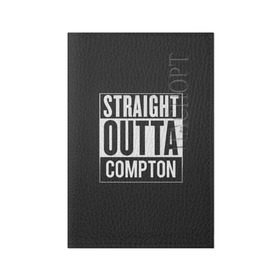 Обложка для паспорта матовая кожа с принтом Straight Outta Compton в Тюмени, натуральная матовая кожа | размер 19,3 х 13,7 см; прозрачные пластиковые крепления | compton | n.w.a. | nwa | outta | straight | голос улиц