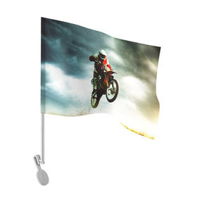 Флаг для автомобиля с принтом Эндуро в Тюмени, 100% полиэстер | Размер: 30*21 см | extreme | мото | мотокросс | мотоцикл | экстрим