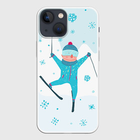 Чехол для iPhone 13 mini с принтом Лыжник в Тюмени,  |  | extreme | ski | skiing | горнолыжное | горные лыжи | лыжник | фристайл | экстрим