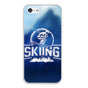 Чехол силиконовый для Телефон Apple iPhone 5/5S с принтом Лыжный спорт в Тюмени, Силикон | Область печати: задняя сторона чехла, без боковых панелей | extreme | ski | skiing | горнолыжное | горные лыжи | лыжник | фристайл | экстрим