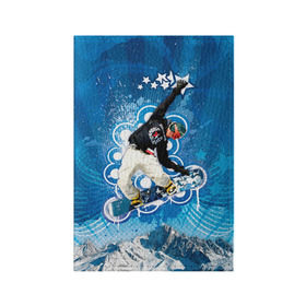 Обложка для паспорта матовая кожа с принтом Экстрим в Тюмени, натуральная матовая кожа | размер 19,3 х 13,7 см; прозрачные пластиковые крепления | extreme | snowboard | сноуборд | сноубордист | спорт | экстрим