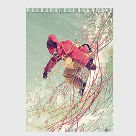 Скетчбук с принтом Сноуборд в Тюмени, 100% бумага
 | 48 листов, плотность листов — 100 г/м2, плотность картонной обложки — 250 г/м2. Листы скреплены сверху удобной пружинной спиралью | extreme | snowboard | сноуборд | сноубордист | экстрим