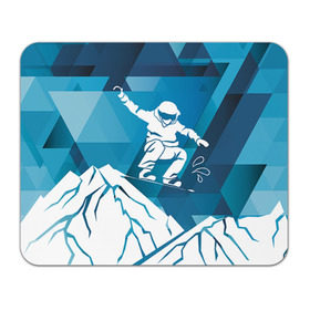 Коврик прямоугольный с принтом Горы и сноубордист в Тюмени, натуральный каучук | размер 230 х 185 мм; запечатка лицевой стороны | Тематика изображения на принте: extreme | snowboard | сноуборд | сноубордист | экстрим