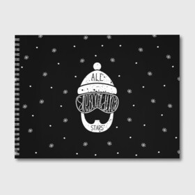 Альбом для рисования с принтом Бородатый сноубордист в Тюмени, 100% бумага
 | матовая бумага, плотность 200 мг. | extreme | snowboard | сноуборд | сноубордист | экстрим