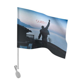 Флаг для автомобиля с принтом Queen в Тюмени, 100% полиэстер | Размер: 30*21 см | freddie | heavy | mercury | metal | queen | rock | квин | куин | меркури | меркюри | метал | рок | фредди меркьюри | фреди | хэви