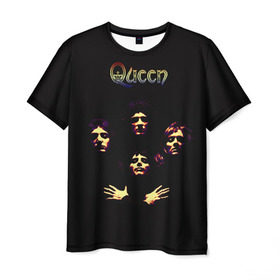 Мужская футболка 3D с принтом Queen в Тюмени, 100% полиэфир | прямой крой, круглый вырез горловины, длина до линии бедер | freddie | heavy | mercury | metal | queen | rock | квин | куин | меркури | меркюри | метал | рок | фредди меркьюри | фреди | хэви