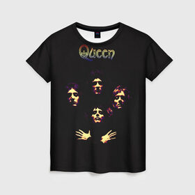 Женская футболка 3D с принтом Queen в Тюмени, 100% полиэфир ( синтетическое хлопкоподобное полотно) | прямой крой, круглый вырез горловины, длина до линии бедер | freddie | heavy | mercury | metal | queen | rock | квин | куин | меркури | меркюри | метал | рок | фредди меркьюри | фреди | хэви