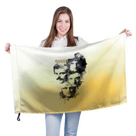 Флаг 3D с принтом Queen группа в Тюмени, 100% полиэстер | плотность ткани — 95 г/м2, размер — 67 х 109 см. Принт наносится с одной стороны | freddie | heavy | mercury | metal | queen | rock | квин | куин | меркури | меркюри | метал | рок | фредди меркьюри | фреди | хэви