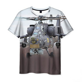Мужская футболка 3D с принтом МИ 28 в Тюмени, 100% полиэфир | прямой крой, круглый вырез горловины, длина до линии бедер | авиация | армия | боевой | ввс | вертолет | военная техника | ми 28 | ночной охотник | ударный