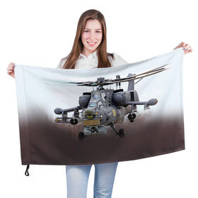 Флаг 3D с принтом МИ 28 в Тюмени, 100% полиэстер | плотность ткани — 95 г/м2, размер — 67 х 109 см. Принт наносится с одной стороны | авиация | армия | боевой | ввс | вертолет | военная техника | ми 28 | ночной охотник | ударный