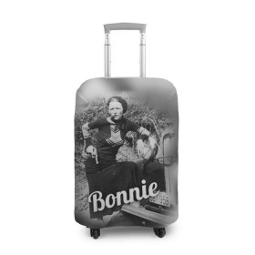 Чехол для чемодана 3D с принтом Бонни в Тюмени, 86% полиэфир, 14% спандекс | двустороннее нанесение принта, прорези для ручек и колес | 14 февраля | bonnie | love | бони | бони и клайд | бонни | бонни и клайд | влюбленные | день святого валентина | любовь