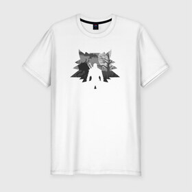 Мужская футболка премиум с принтом The Witcher в Тюмени, 92% хлопок, 8% лайкра | приталенный силуэт, круглый вырез ворота, длина до линии бедра, короткий рукав | ведьмак