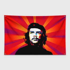 Флаг-баннер с принтом Че Гевара в Тюмени, 100% полиэстер | размер 67 х 109 см, плотность ткани — 95 г/м2; по краям флага есть четыре люверса для крепления | куба | поп арт | революционер | чегевара