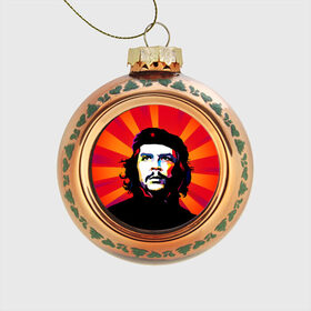 Стеклянный ёлочный шар с принтом Че Гевара в Тюмени, Стекло | Диаметр: 80 мм | куба | поп арт | революционер | чегевара