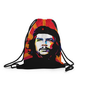 Рюкзак-мешок 3D с принтом Че Гевара в Тюмени, 100% полиэстер | плотность ткани — 200 г/м2, размер — 35 х 45 см; лямки — толстые шнурки, застежка на шнуровке, без карманов и подкладки | куба | поп арт | революционер | чегевара