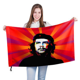 Флаг 3D с принтом Че Гевара в Тюмени, 100% полиэстер | плотность ткани — 95 г/м2, размер — 67 х 109 см. Принт наносится с одной стороны | куба | поп арт | революционер | чегевара