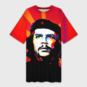 Платье-футболка 3D с принтом Че Гевара в Тюмени,  |  | куба | поп арт | революционер | чегевара